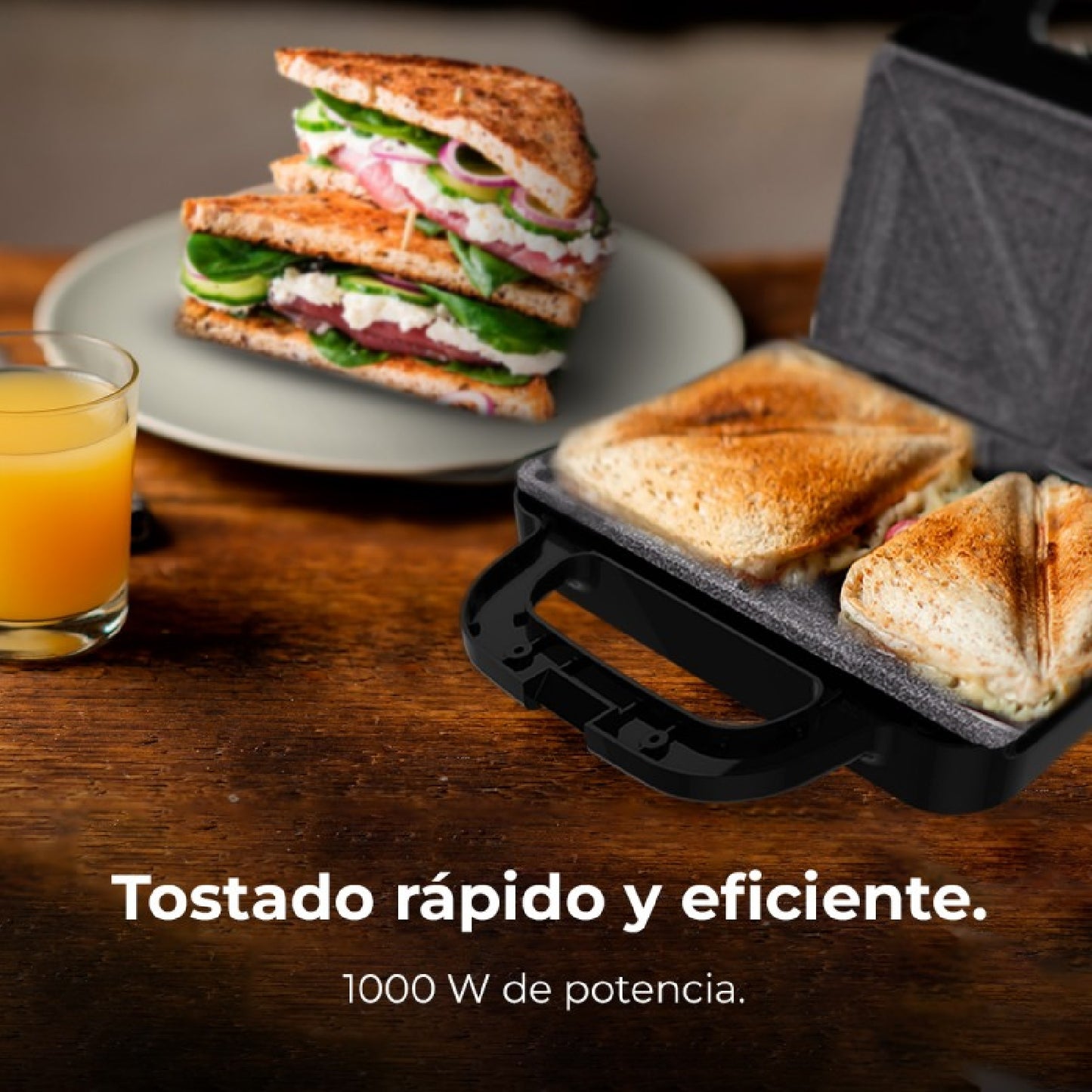 Cecotec Sandwichera Rock'ntoast Deep Classic, 1000 W, Mayor Amplitud, Placa Triangulares, Tostado Uniforme, Revestimiento Rockstone, Capacidad 2 Sán_1