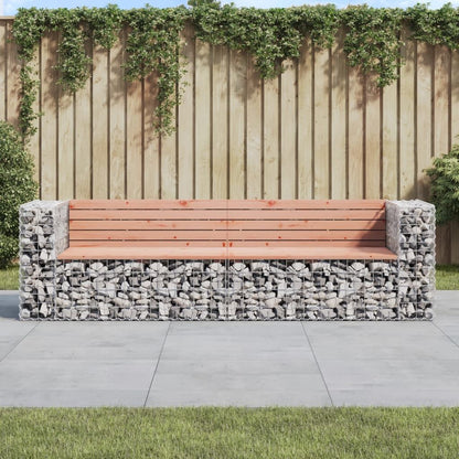 Vidaxl Banco Jardín Diseño Gaviones Madera Abeto Douglas 244x71x65,5cm_1