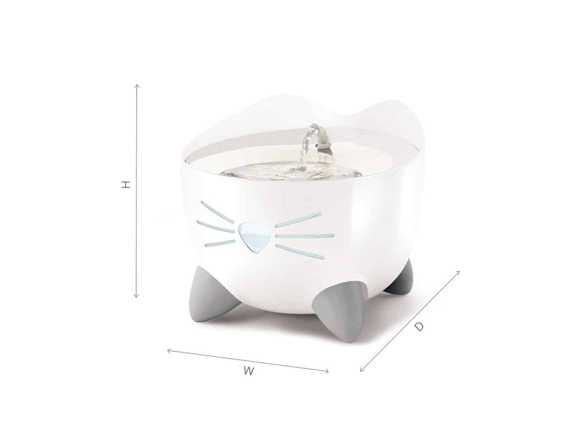 Fuente Bebedero para Gatos de Acero Inoxidable Blanca Catit PIXI 2,5 L