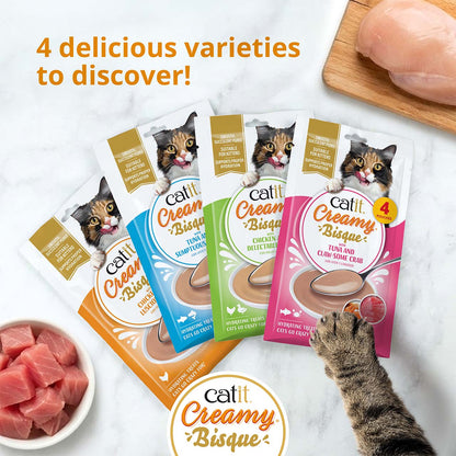 Sopa Cremosa para Gatos Creamy Bisque Pack Variado Catit 12 x 40 g