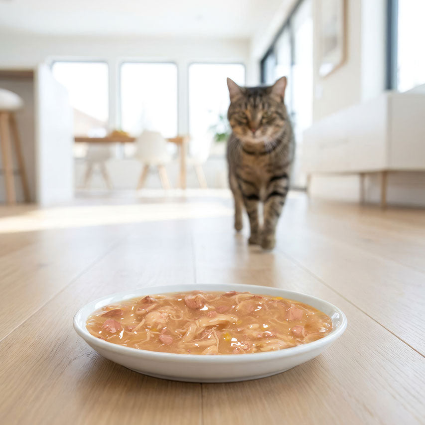 Caldo Cremoso para Gatos Creamy Broth Atún y Cangrejo Catit 4 x 40 g