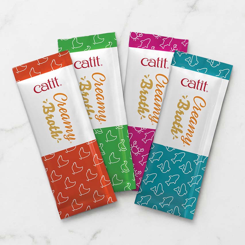 Caldo Cremoso para Gatos Creamy Broth Atún y Cangrejo Catit 4 x 40 g