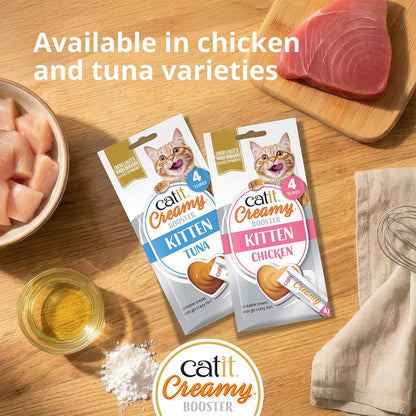 Snack Líquido para Gatitos Creamy Booster Pollo Catit 4 x 10 g