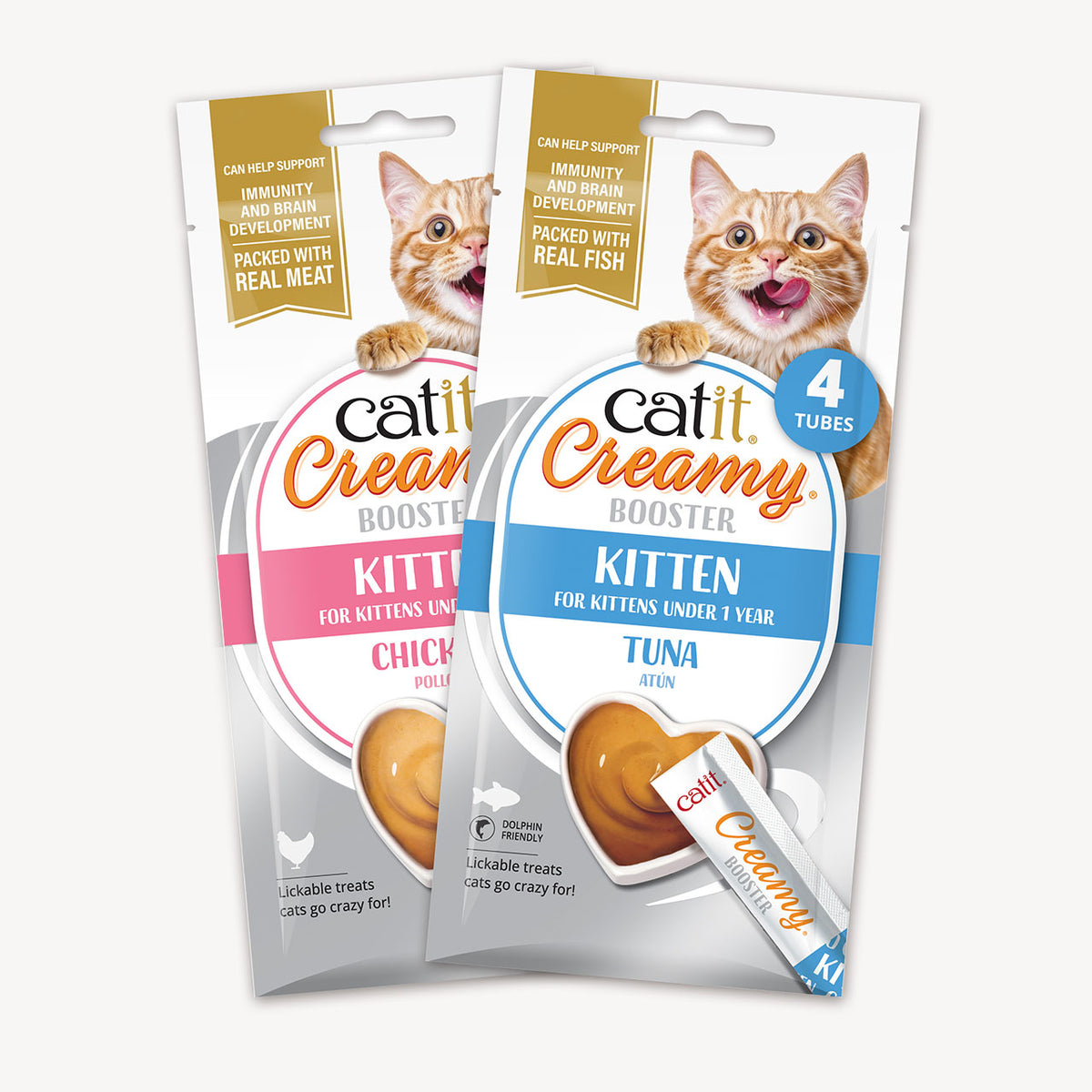 Snack Líquido para Gatitos Creamy Booster Atún Catit 4 x 10 g