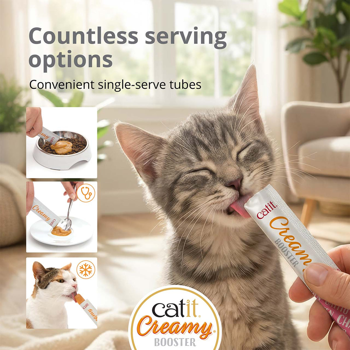 Snack Líquido para Gatitos Creamy Booster Atún Catit 4 x 10 g