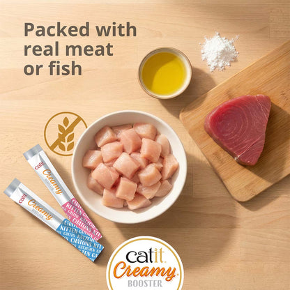 Snack Líquido para Gatitos Creamy Booster Atún Catit 4 x 10 g