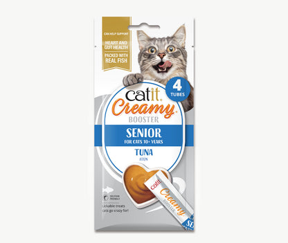Snack Líquido para Gatos Senior Creamy Booster Atún Catit 4 x 10 g