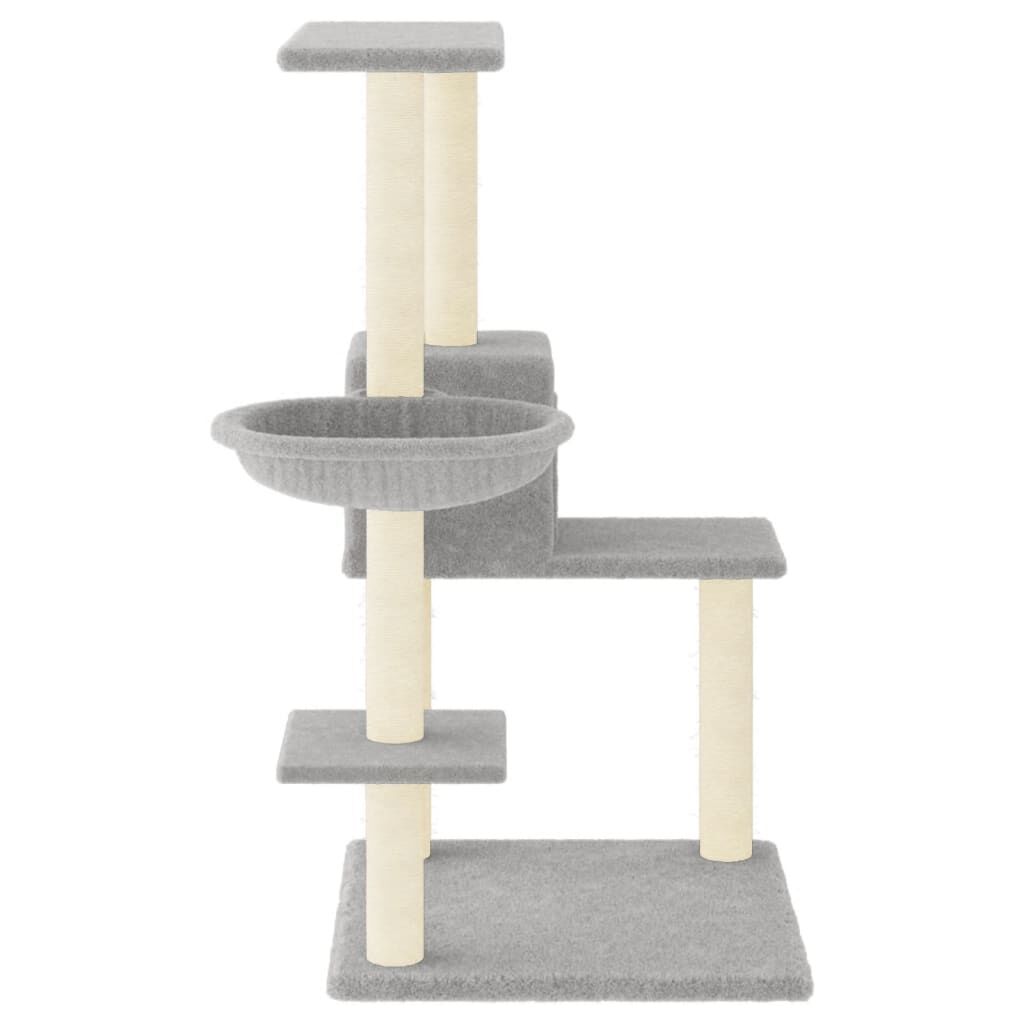 Vidaxl Rascador Para Gatos Con Postes De Sisal Gris Claro 95 Cm_3