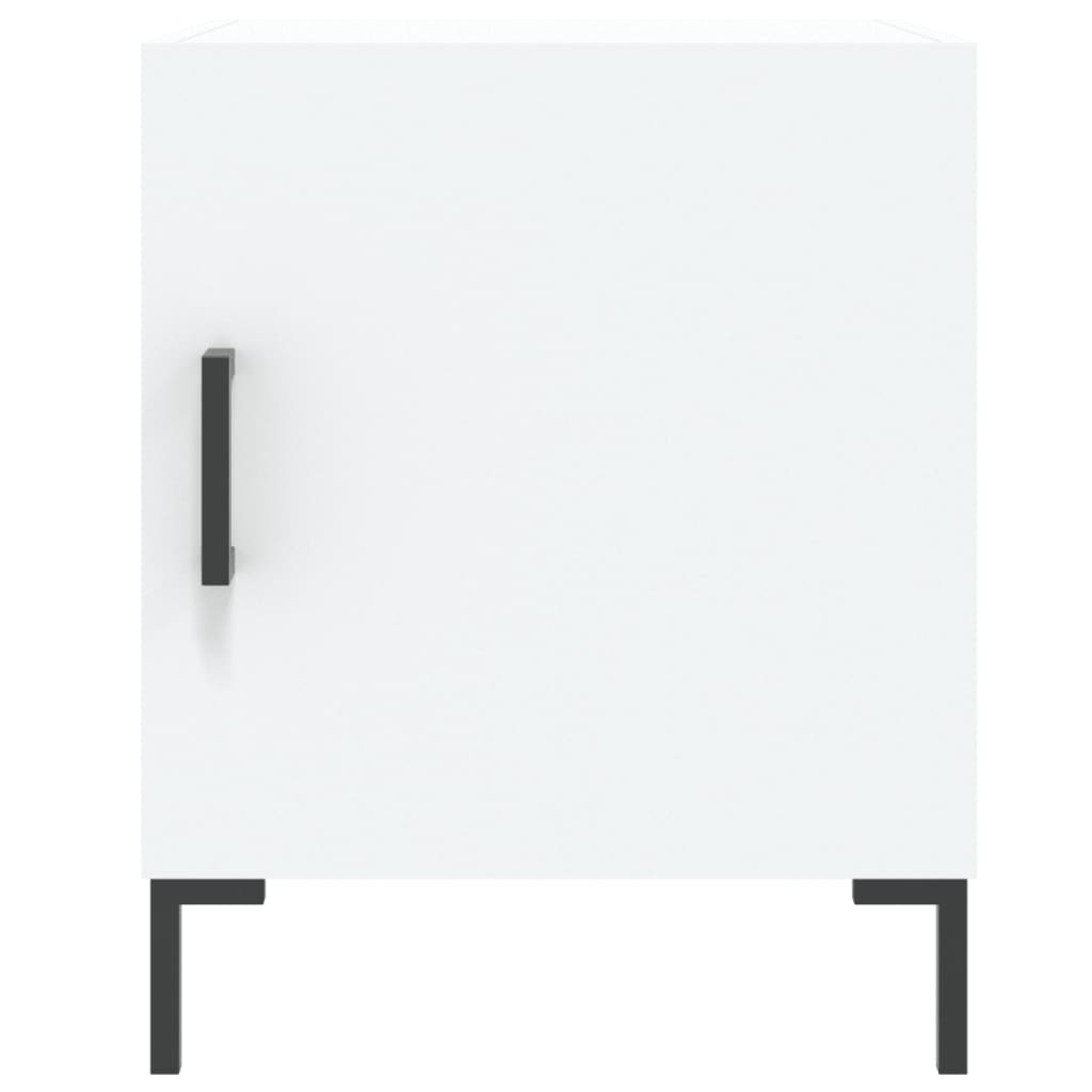 Mesita De Noche Madera De Ingeniería Blanco 40x40x50 Cm_2