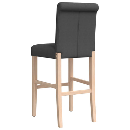 Taburetes Altos 2 Uds Madera Maciza De Caucho Y Tela_5