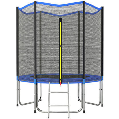 Sportnow Cama Elástica Niños Exterior Ø183 Cm Con Red De Seguridad Escalera Azul_0