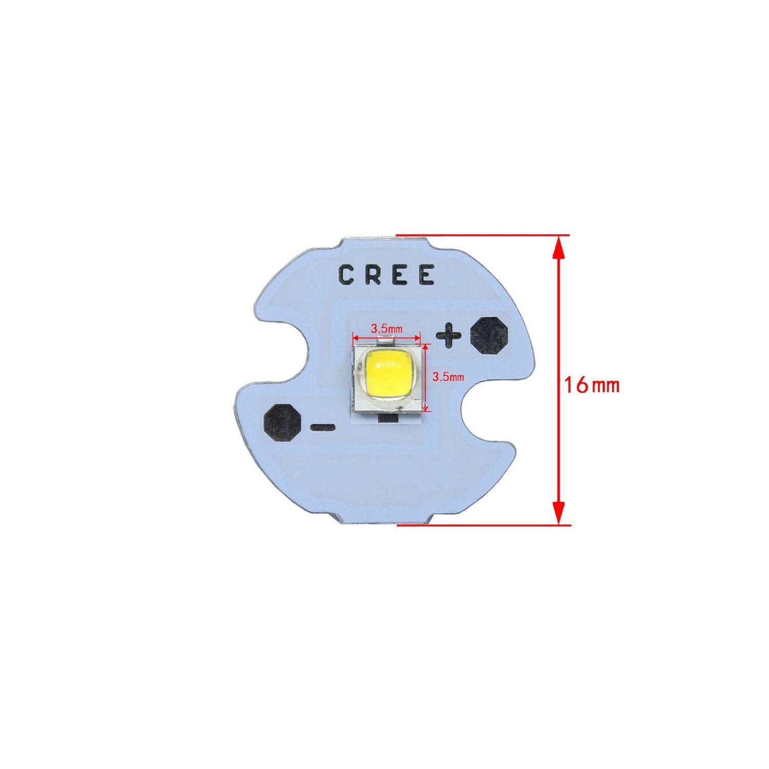 Chip Led Smd3535 Cree 1x3w, Pcb 16mm, Blanco Cálido_2