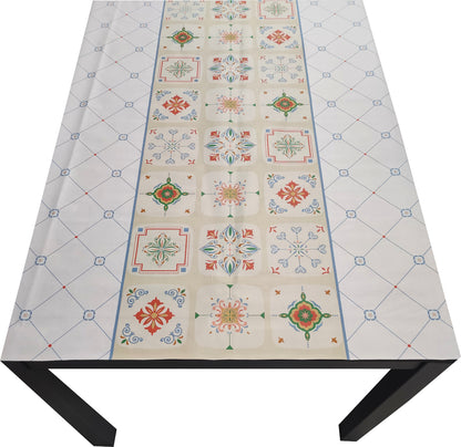 Mantel| Composicion Pvc| Base Poliester| Antimanchas| Mosaico Azul