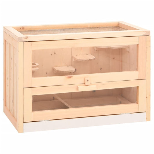 Vidaxl Jaula Para Hámster Madera Maciza Abeto 60x35,5x42 Cm_0