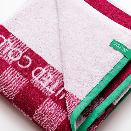 Toalla De Playa Infantil 70x140cm 450gsm 100% Cotton Pink Squares Kids