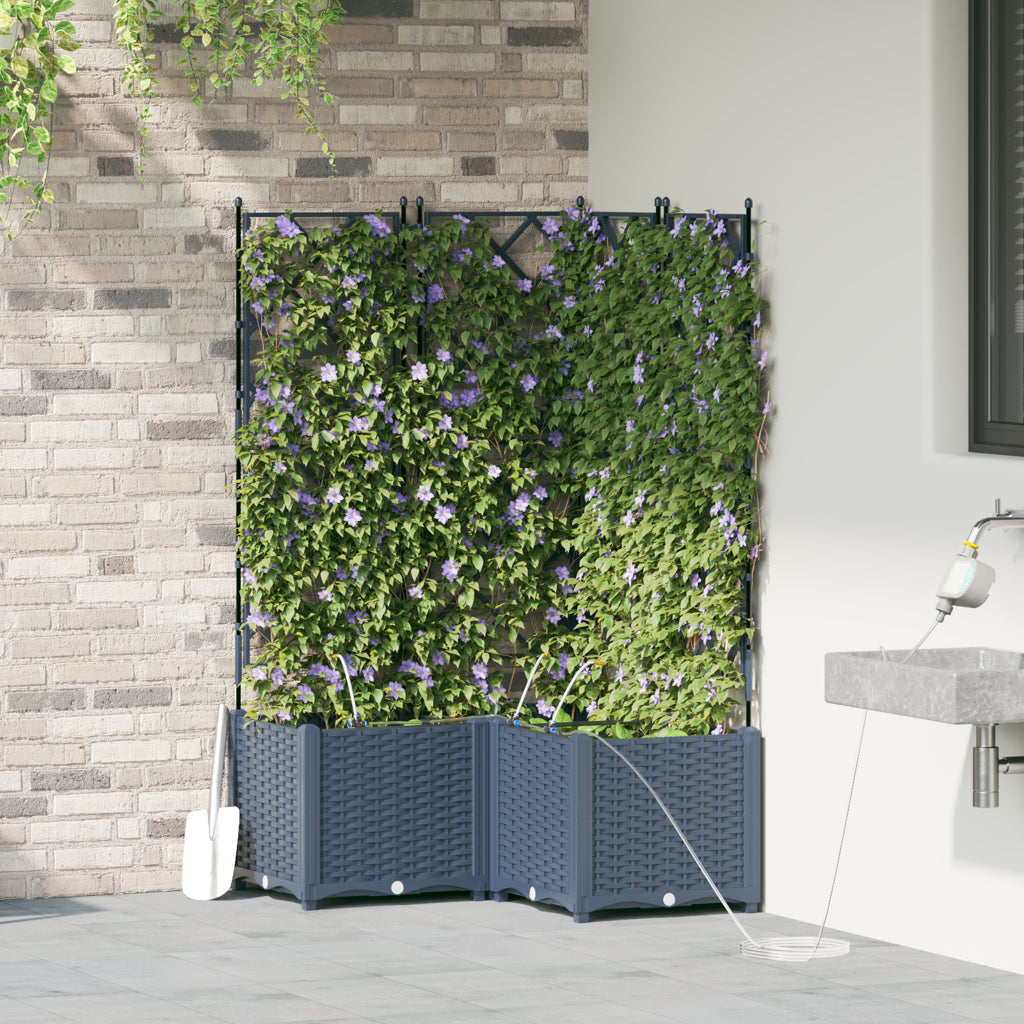Vidaxl Jardineras Gris 80 X 80 X 142 Cm Acero_2