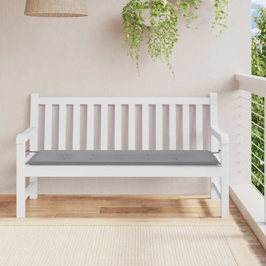Vidaxl Cojín De Banco De Jardín Tela Oxford Gris Antracita 150x50x4 Cm_1