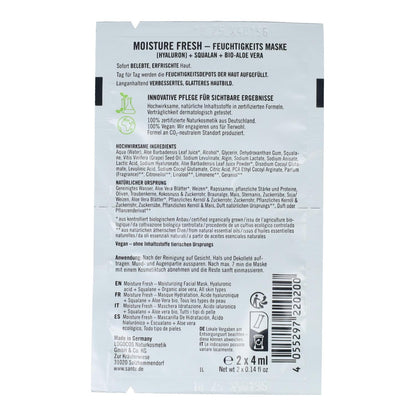 Mascarilla fresh hidratación ácido hialurónico & aloe, Sante 2 x 4 ml