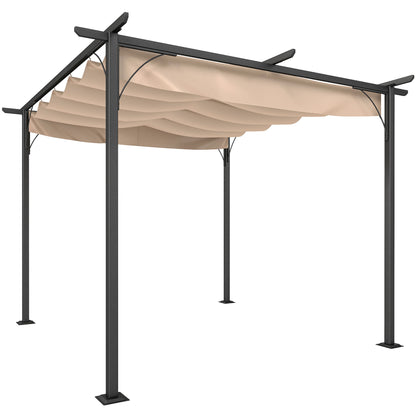 Outsunny Pérgola De Metal 3x3m Gazebo Cenador Para Jardín Patio Con Techo_0