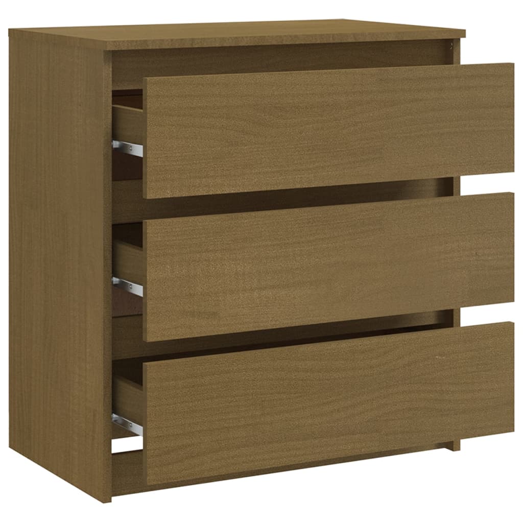 Mesita De Noche Madera Maciza De Mango Marrón Miel 60x36x64 Cm_4