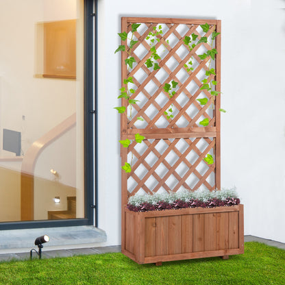 Outsunny Jardinera Con Enrejado De Madera Para Plantas Flores 72,5x31,5x149,5 Cm_1