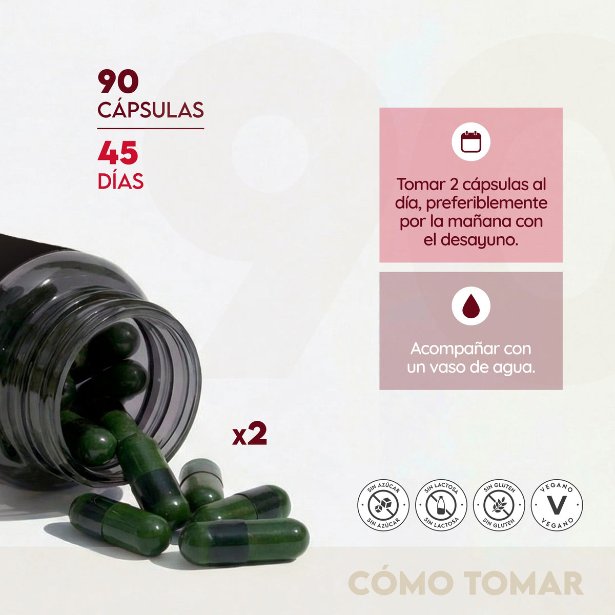 Testosterona Natural 45 días Rendimiento N2 Natural Nutrition 90 cápsulas