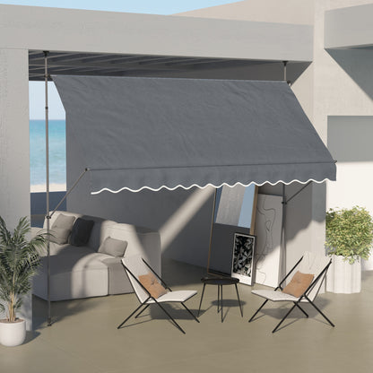Outsunny Toldo Manual Retráctil 3,5x1,2m Altura Ajustable Con Manivela 210-300cm_1