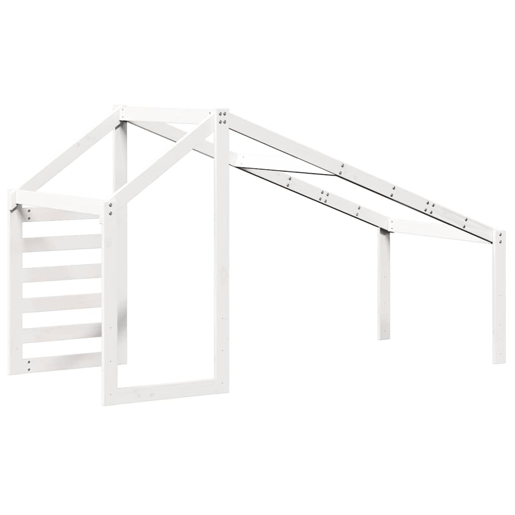 Techo De Cama Infantil Madera Maciza Pino Blanco 188x82x113 Cm_5