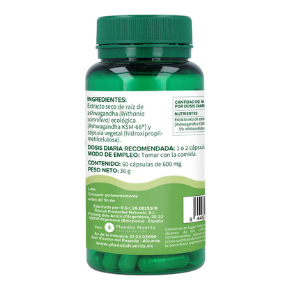 Ashwagandha KSM-66 Planeta Huerto 60 cápsulas