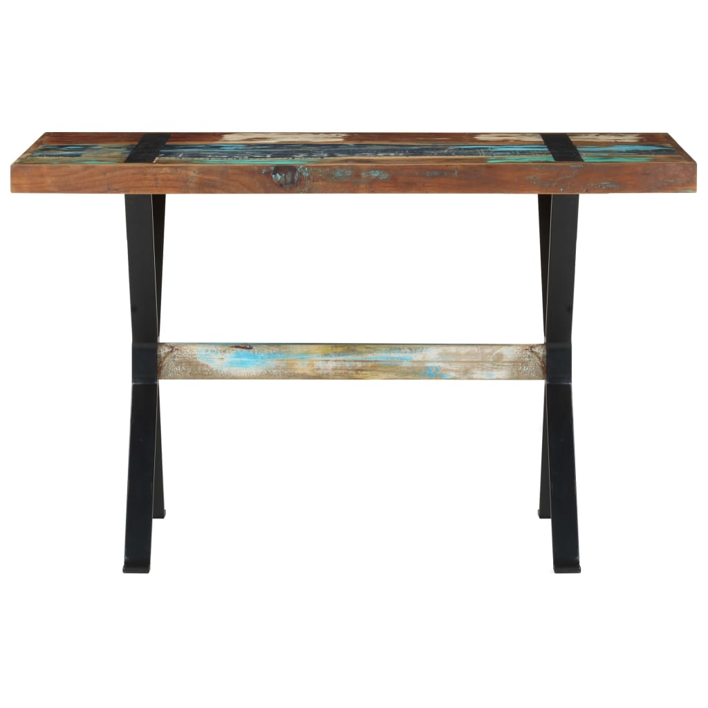 Mesa De Comedor Madera Maciza Reciclada 120x60x76 Cm._0