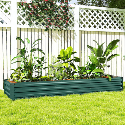 Outsunny Jardinera Exterior Grande Rectangular De Acero Galvanizado 240x60x30 Cm_3