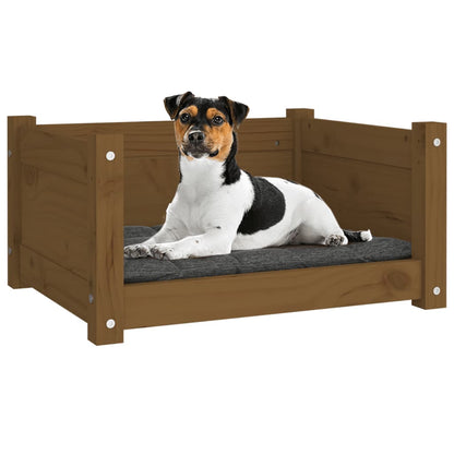 Cama Para Perros Madera Maciza Pino Marrón Miel 55,5x45,5x28 Cm / Vetonek_1