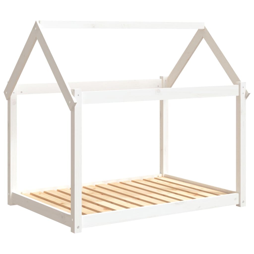Vidaxl Cama Para Perros Madera Maciza De Pino Blanco 111x80x100 Cm_0