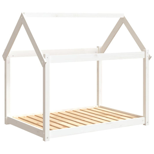 Vidaxl Cama Para Perros Madera Maciza De Pino Blanco 111x80x100 Cm_0