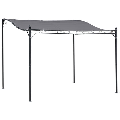 Outsunny Pérgola De Jardín 3x3m Cenador Con 16 Orificios De Drenaje Para Patio_0