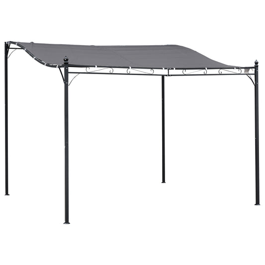 Outsunny Pérgola De Jardín 3x3m Cenador Con 16 Orificios De Drenaje Para Patio_0