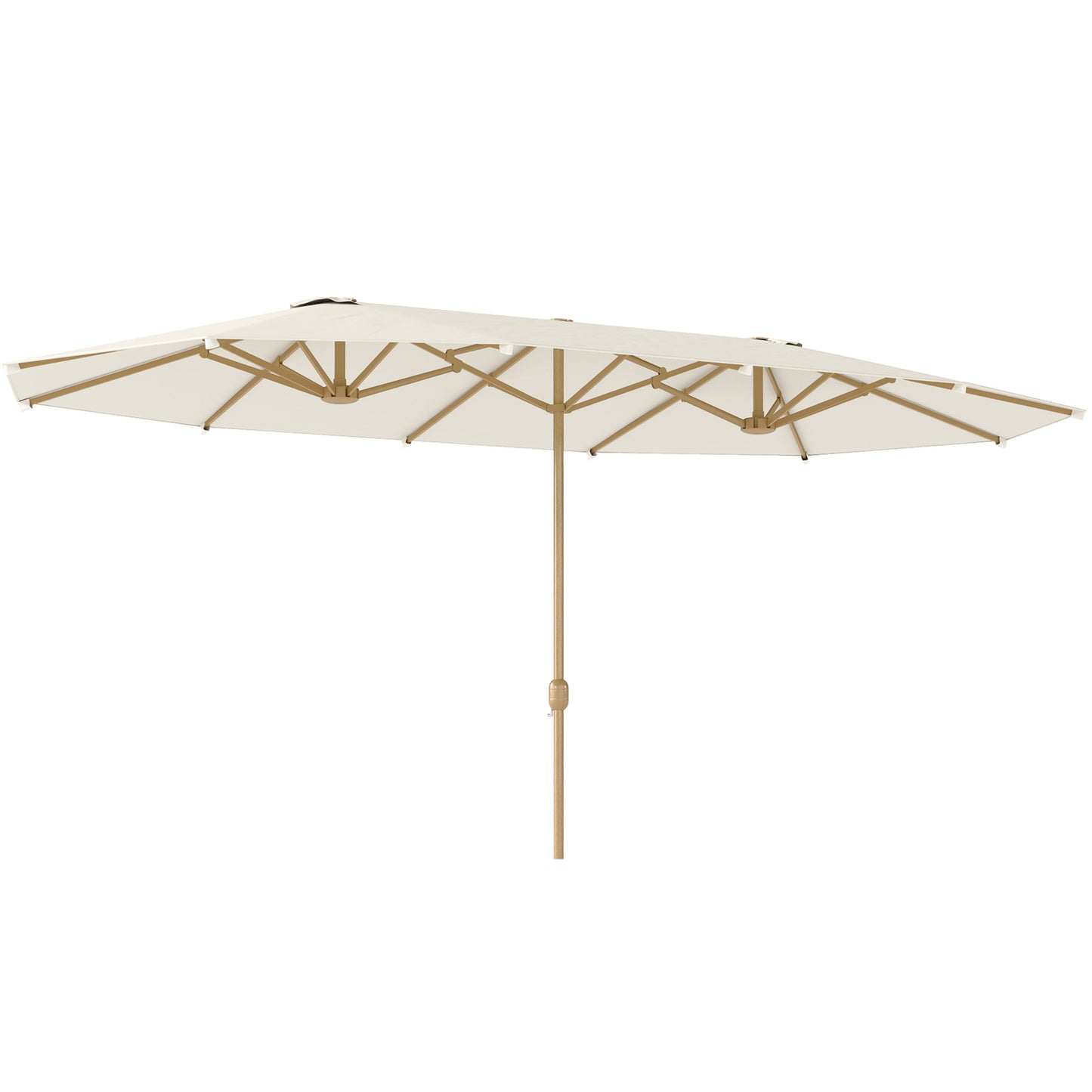 Outsunny Sombrilla Doble 4,6x2,7 M Con Manivela Resistente Al Agua Beige_0