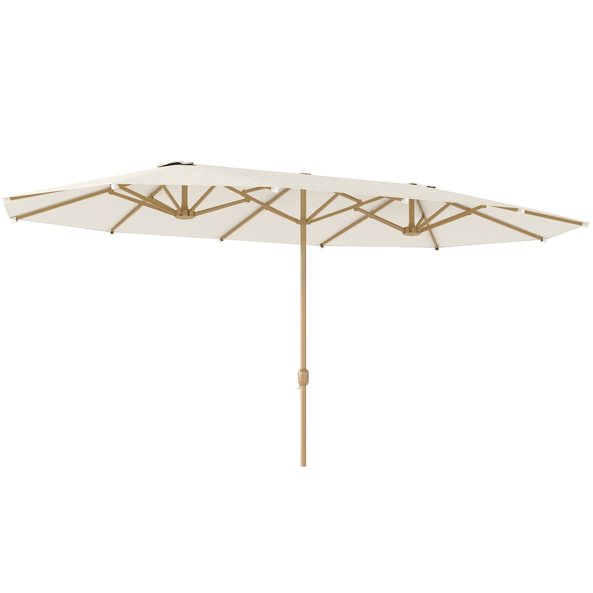 Outsunny Sombrilla Doble 4,6x2,7 M Con Manivela Resistente Al Agua Beige_0
