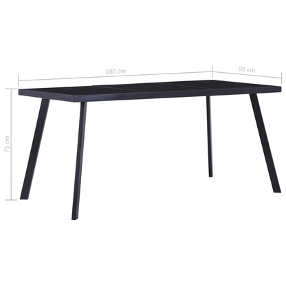 Mesa De Comedor De Vidrio Templado Negro 180x90x75 Cm_3