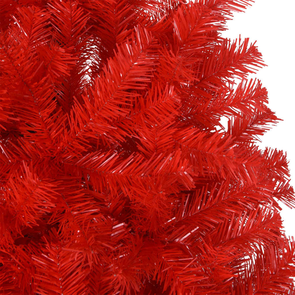 Vidaxl Árbol De Navidad Artificial Con Soporte Pvc Rojo 180 Cm_3