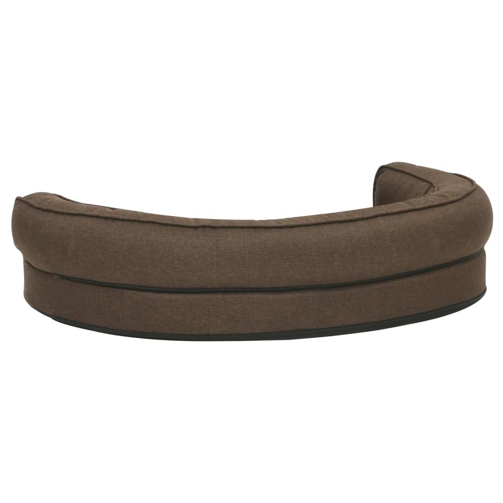 Vidaxl Colchón De Cama De Perro Ergonómico Aspecto Lino Marrón 75x53cm_4