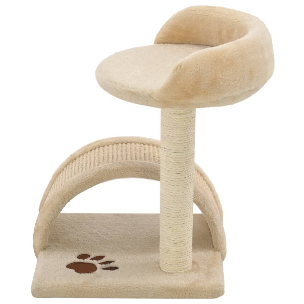 Vidaxl Rascador Para Gatos Con Poste De Sisal 40 Cm Beige Y Marrón_2