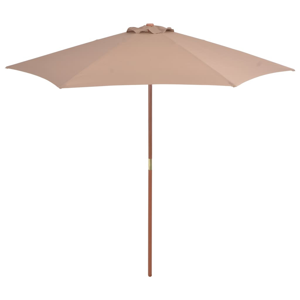 Vidaxl Sombrilla De Jardín Con Palo De Madera Gris Taupe 270 Cm_0