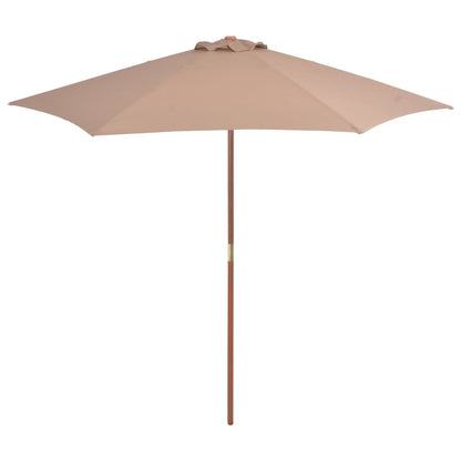 Vidaxl Sombrilla De Jardín Con Palo De Madera Gris Taupe 270 Cm_0