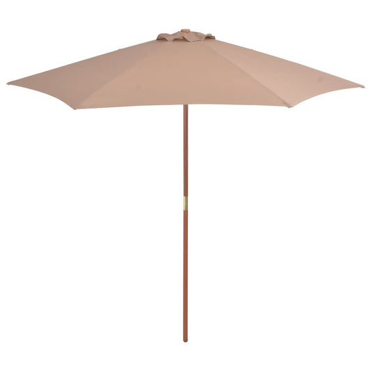 Vidaxl Sombrilla De Jardín Con Palo De Madera Gris Taupe 270 Cm_0
