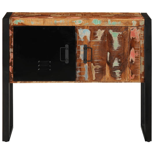 Mueble Consola Madera Maciza Reciclada Multicolor 90x35x75 Cm_0