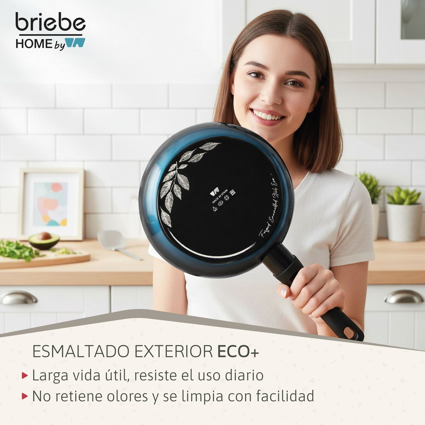 Briebe Set 3 Sartenes Inducción Acero Forjado 20-24-28cmantiadherente Sin Pfoa, Fabricada En España, Mare, Azul_4