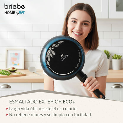 Briebe Set 2 Sartenes Inducción Acero Forjado 20-24cm Antiadherente Sin Pfoa, Fabricada En España, Mare, Azul_4