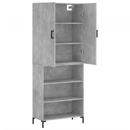 Aparador Alto Madera Contrachapada Gris Hormigón 69,5x34x180 Cm_3