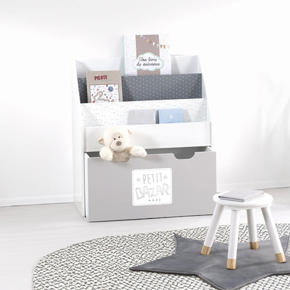 Wellhome Estantería Con Contenedor Y Ruedas Gris